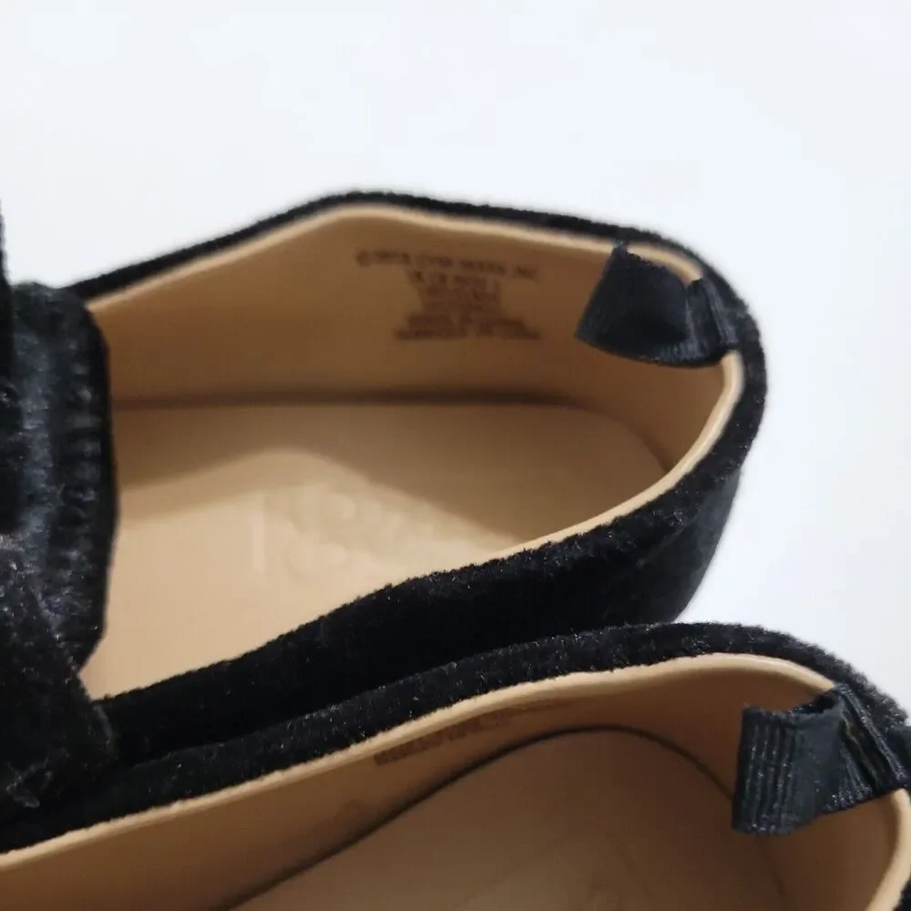 Crazy 8 Holiday Flats Girls Size 7 Black Velvet Round Toe Child Drese‎ Shoe Bow